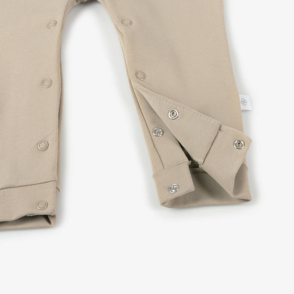 Sofija-Boys Beige Cotton Rocking Horse Romper | Childrensalon