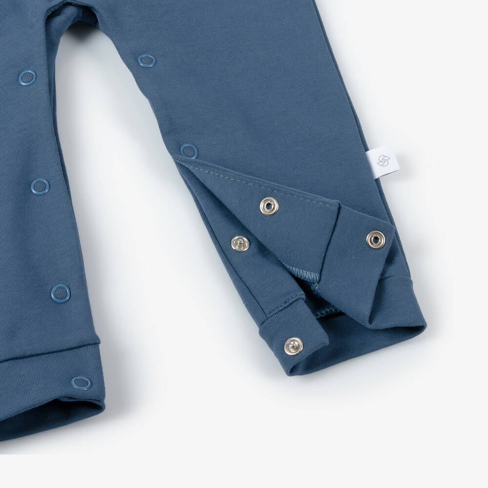 Sofija-Boys Blue Cotton Rocking Horse Romper | Childrensalon