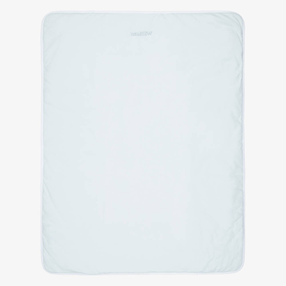 Sofija-Boys Personalised White & Blue Cotton Babysuit Set | Childrensalon