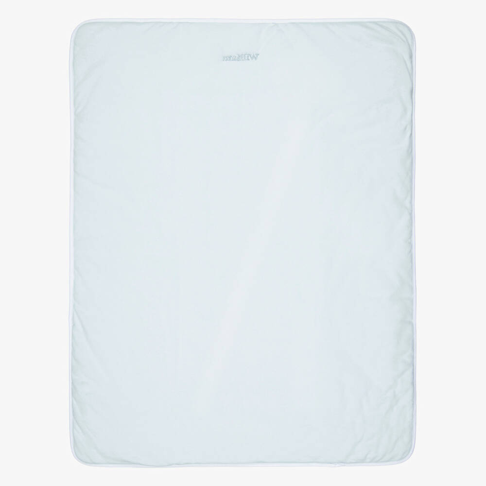 Sofija-Boys Personalised White & Blue Cotton Babysuit Set | Childrensalon