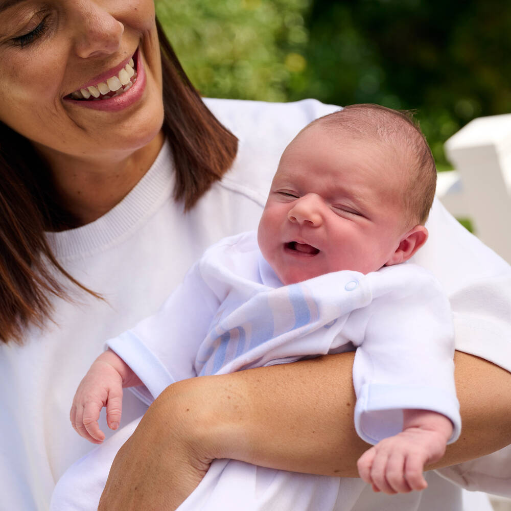 Sofija-Boys White Balloon Babygrow | Childrensalon