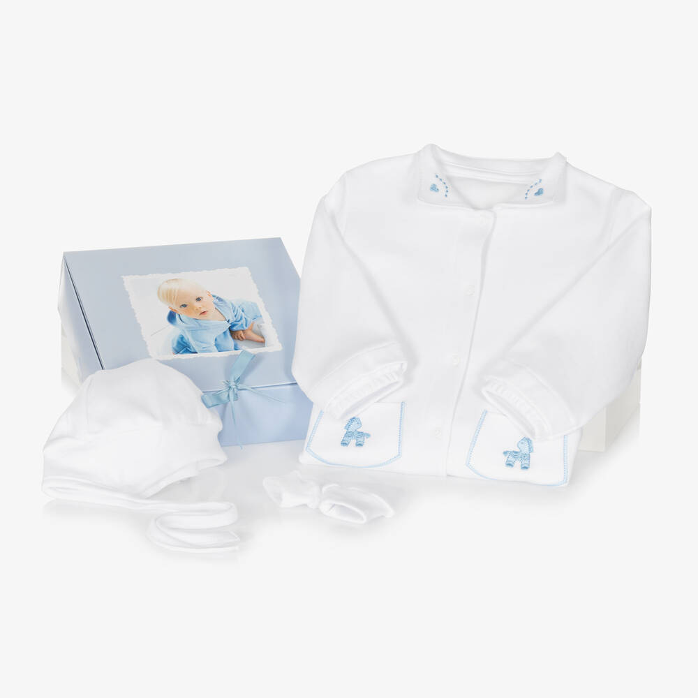 Sofija-Подарочный комплект белого цвета с комбинезоном | Childrensalon