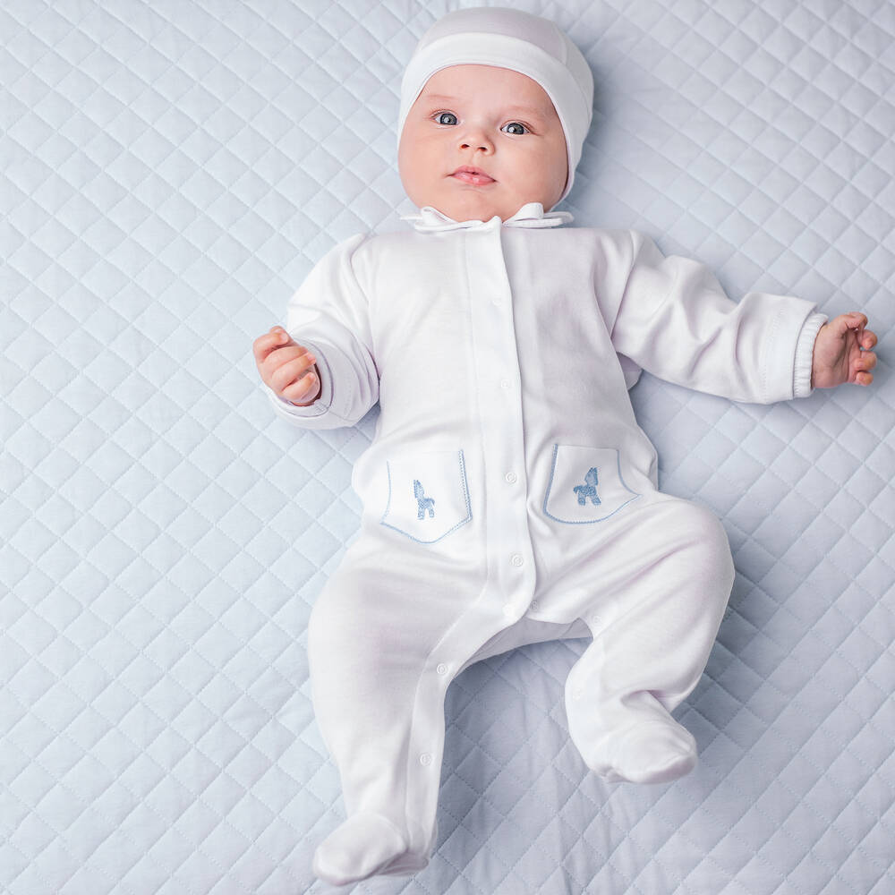 Sofija-Подарочный комплект белого цвета с комбинезоном | Childrensalon