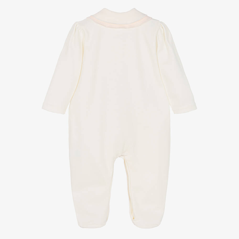 Sofija-Girls Ivory Cotton Babygrow   | Childrensalon
