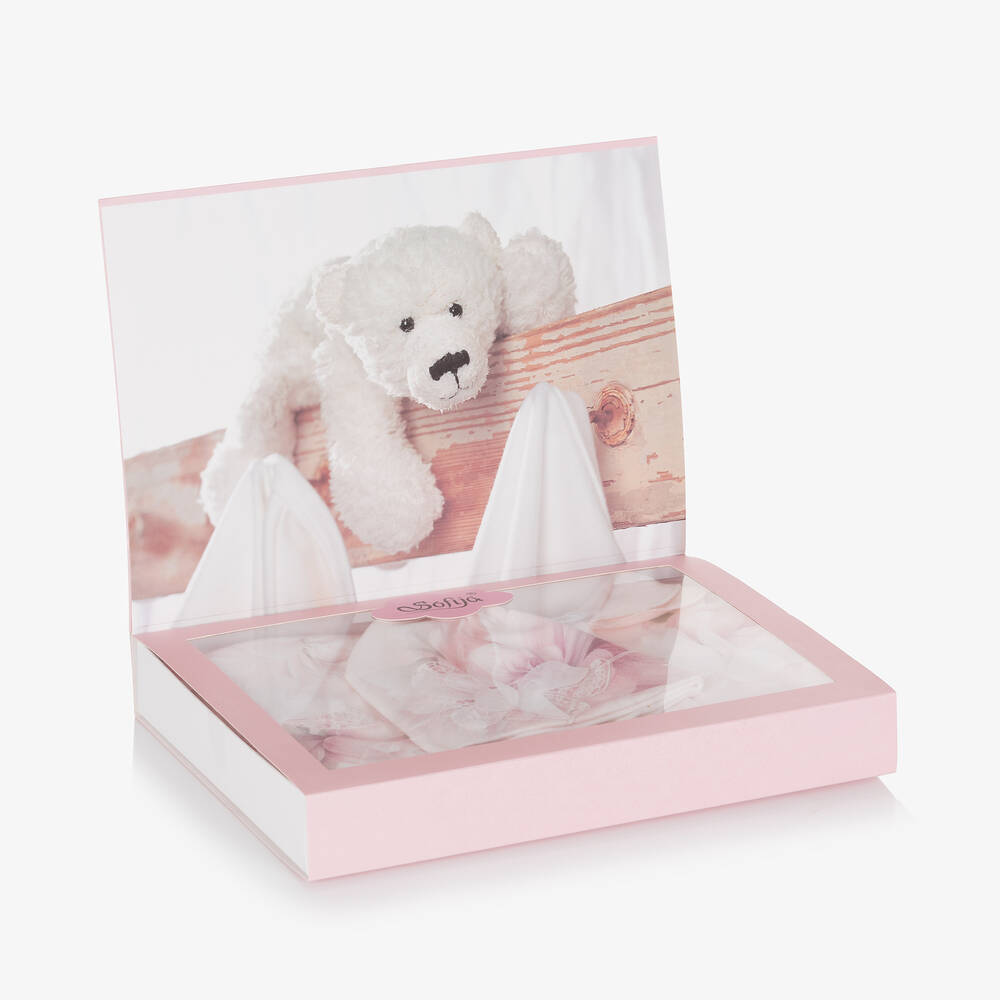 Sofija-Girls Ivory Cotton Floral Babysuit Set | Childrensalon