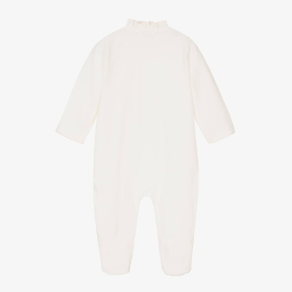 Sofija-Кремовый комбинезон из хлопка с Мишкой для малышек | Childrensalon