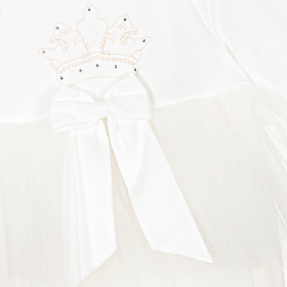 Sofija-Кремовый комбинезон с юбкой-пачкой | Childrensalon