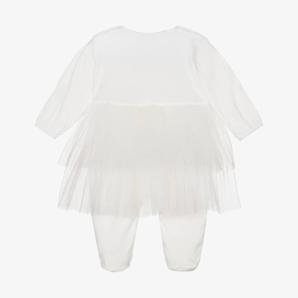 Sofija-Кремовый комбинезон с юбкой-пачкой | Childrensalon