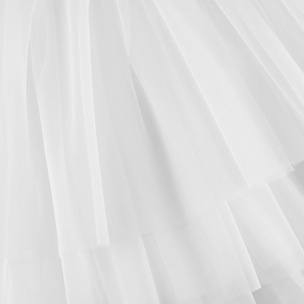 Sofija-Girls Ivory Tweed Jacket & White Tulle Skirt Set | Childrensalon