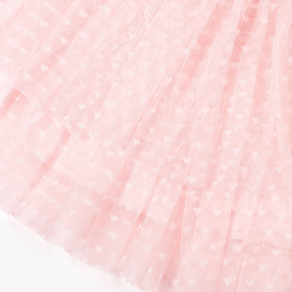 Sofija-Girls Pink Cotton & Tulle Skirt Set with Crown Motif | Childrensalon