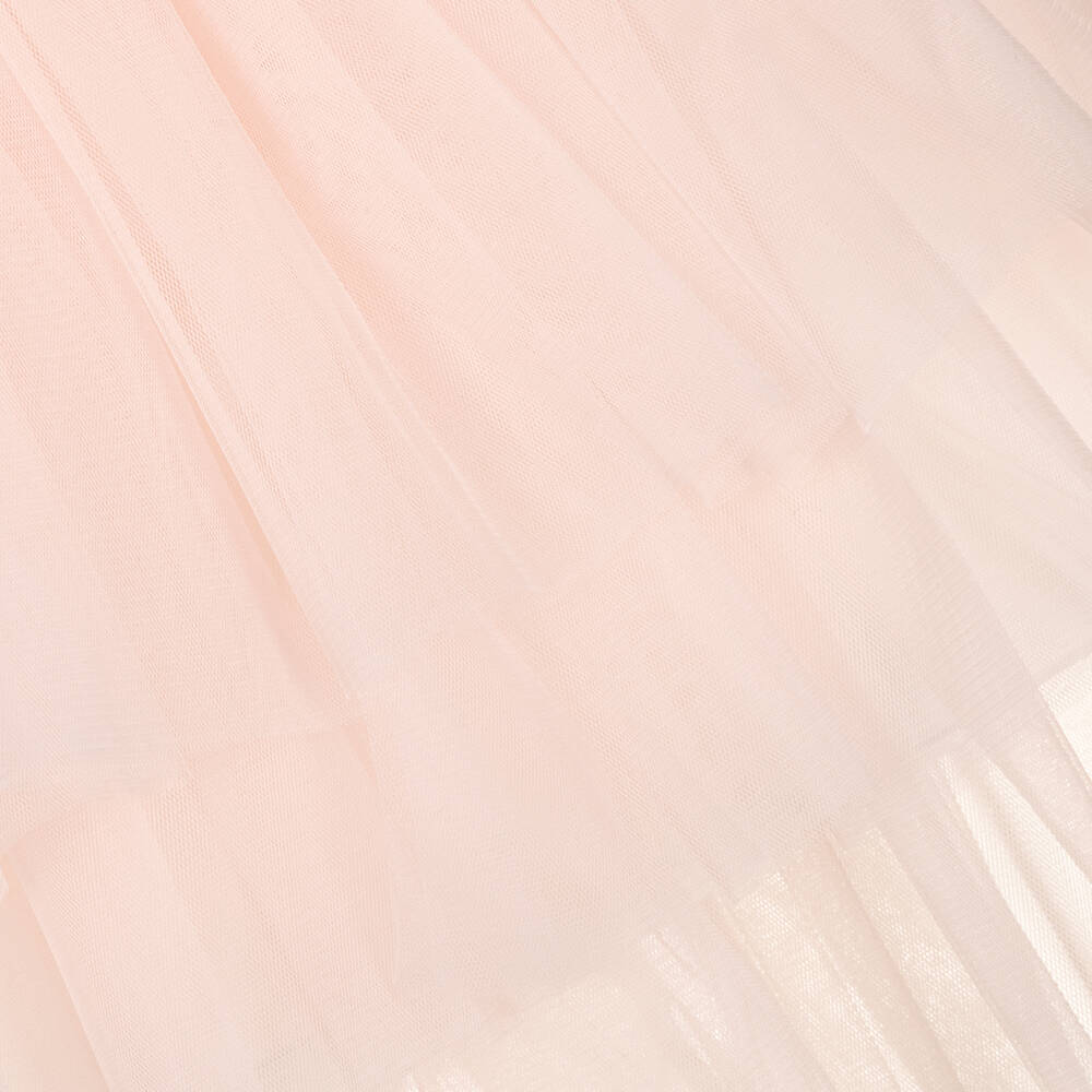 Sofija-Розовое платье из хлопкового твида и тюля для девочек | Childrensalon