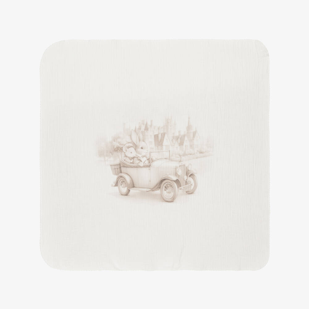 Sofija-Ivory & Bunny Print Cotton Muslins (2 Pack) | Childrensalon