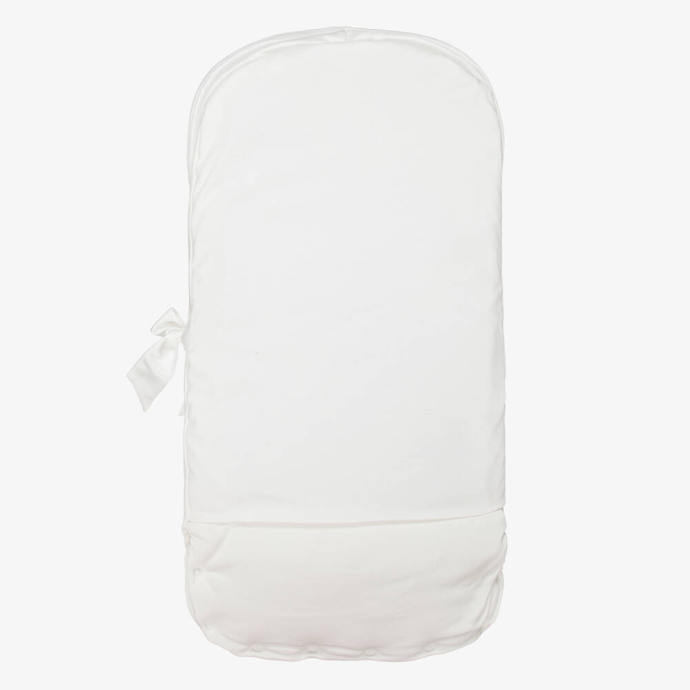 Sofija-Ivory Cotton Jersey Baby Nest with Crown (64cm) | Childrensalon