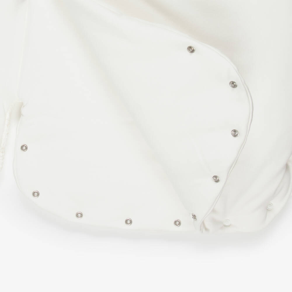 Sofija-Ivory Cotton Jersey Baby Nest with Crown (64cm) | Childrensalon