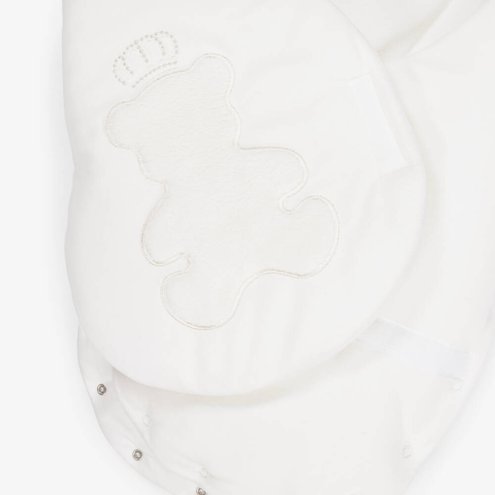 Sofija-Ivory Velour Padded Teddy Nest (65cm) | Childrensalon