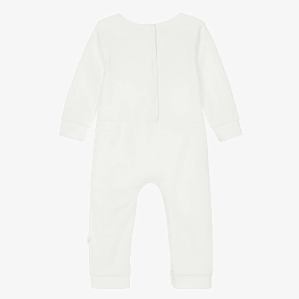 Sofija-Ivory Velour Teddy Bear Romper | Childrensalon
