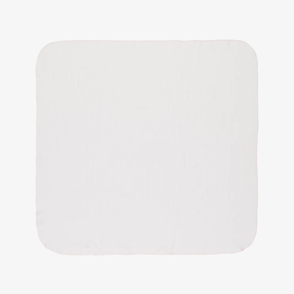 Sofija-Pink & White Cotton Bunny Print Muslins (2 Pack) | Childrensalon