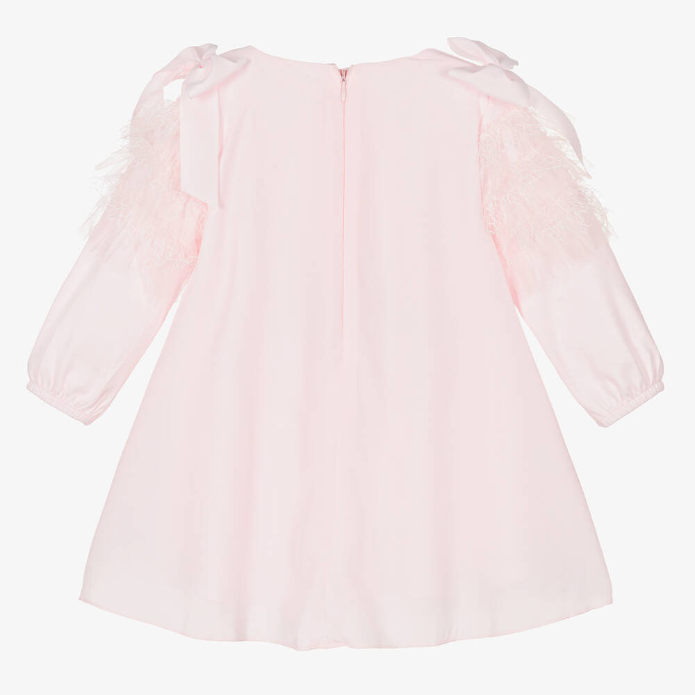Sofija-Шелковистое розовое хлопковое платье для малышей | Childrensalon