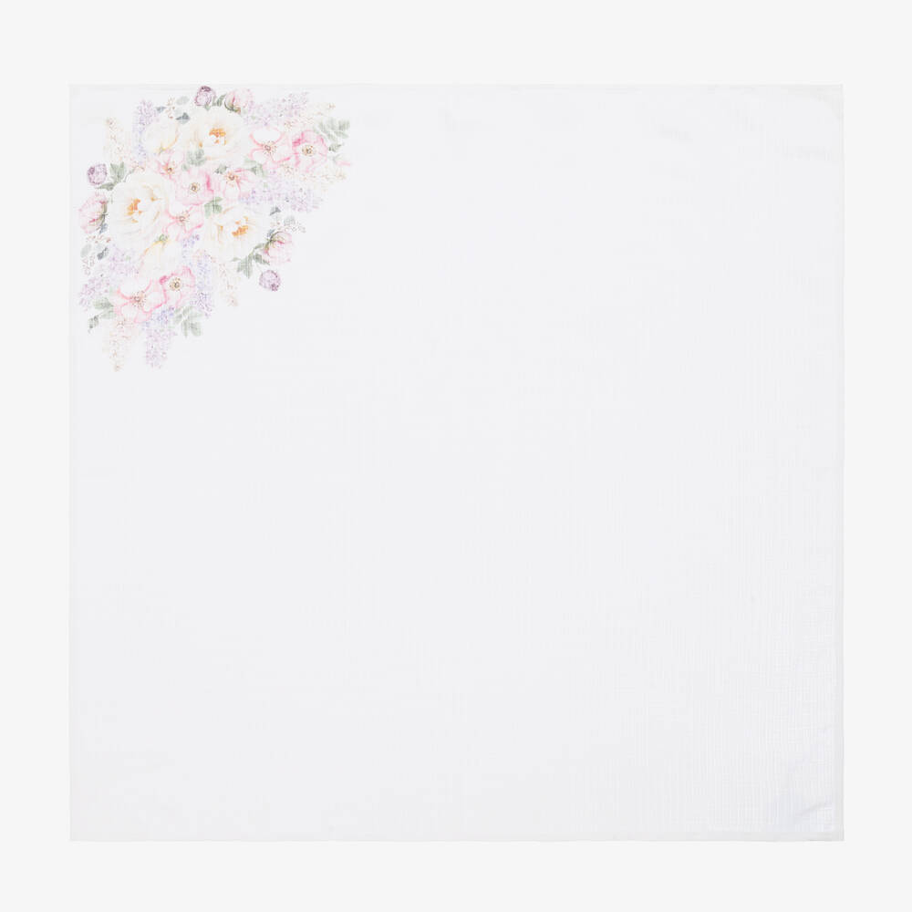 Sofija-Белые цветочные муслиновые салфетки для малышей (2шт.) | Childrensalon
