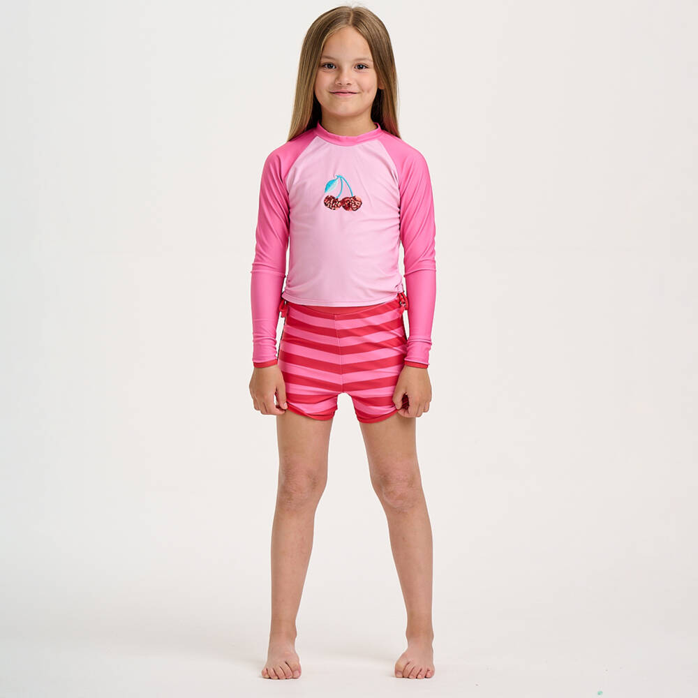 Soli Swim-Girls Pink Cherry Swim Set (UPF50+) | Childrensalon