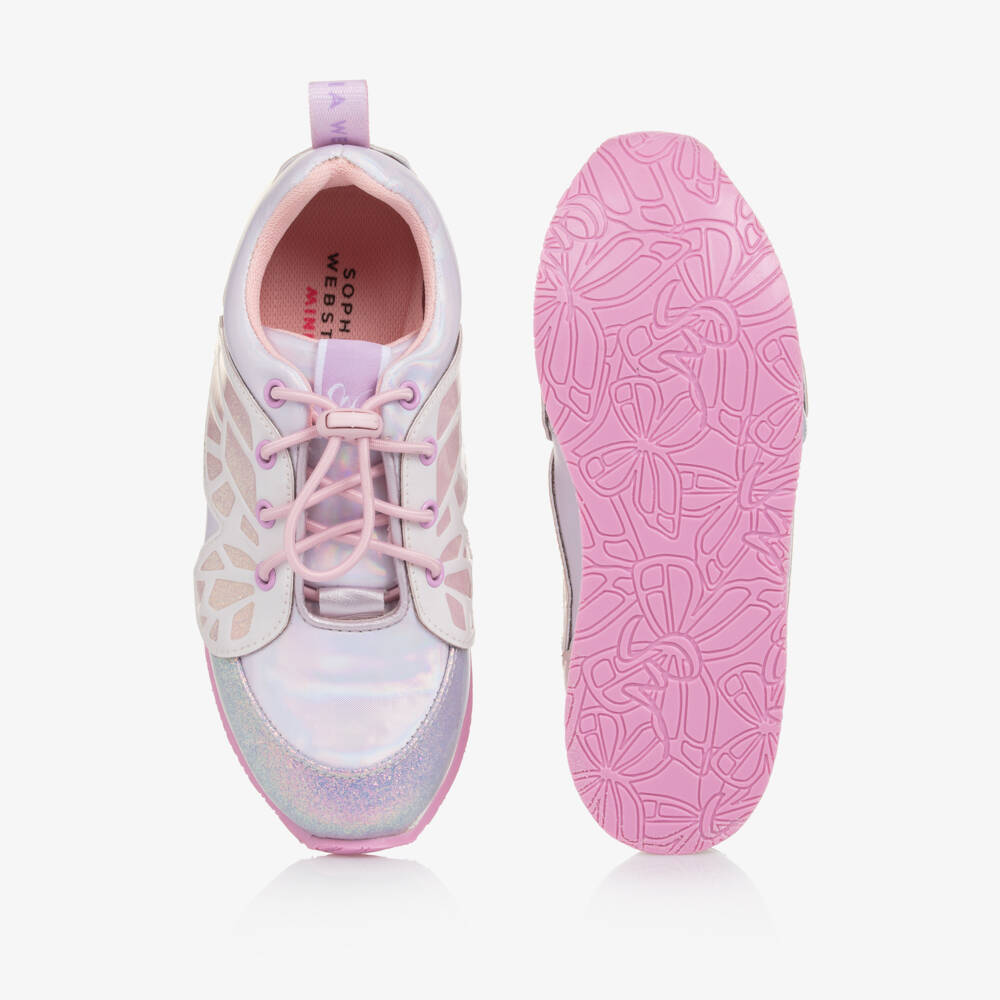 Sophia Webster Mini-Кроссовки розовые радужные Chiara для девочек | Childrensalon