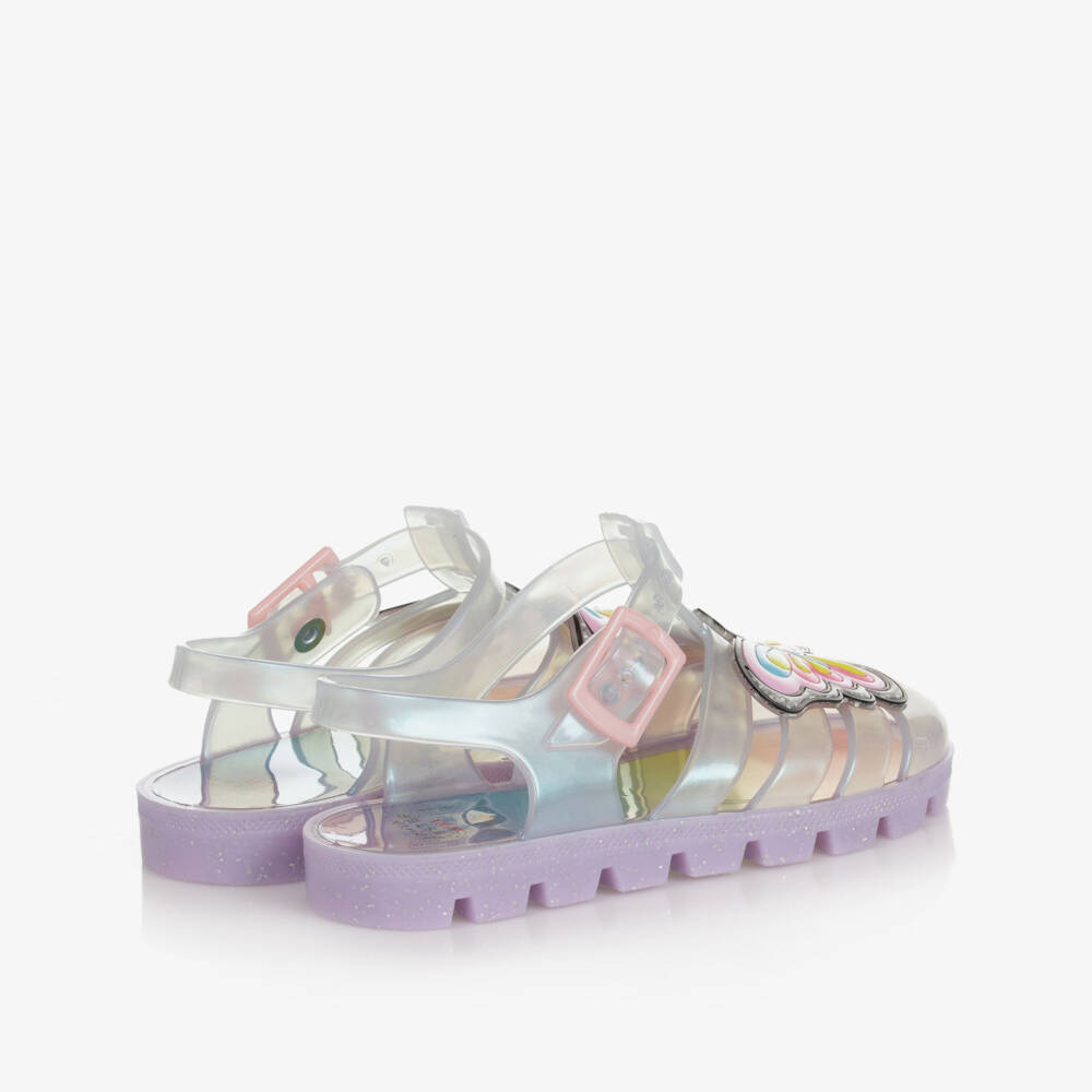 Sophia Webster Mini-Girls Rainbow Unicorn Jelly Sandals | Childrensalon