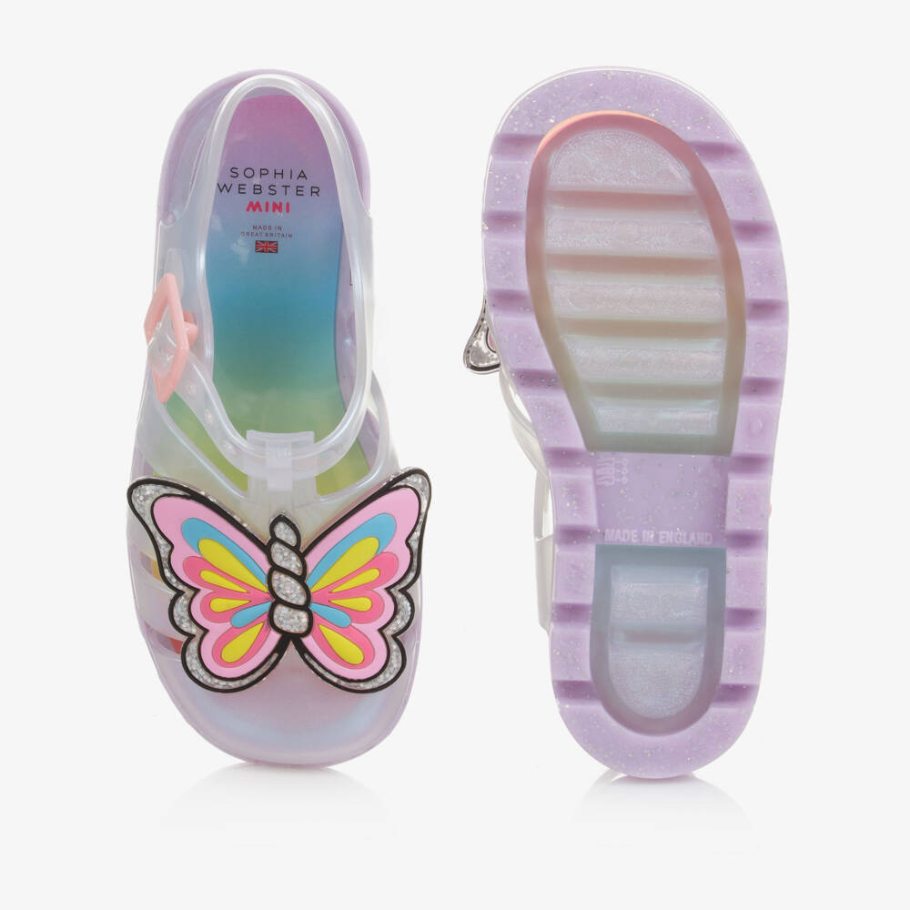 Sophia Webster Mini-Girls Rainbow Unicorn Jelly Sandals | Childrensalon