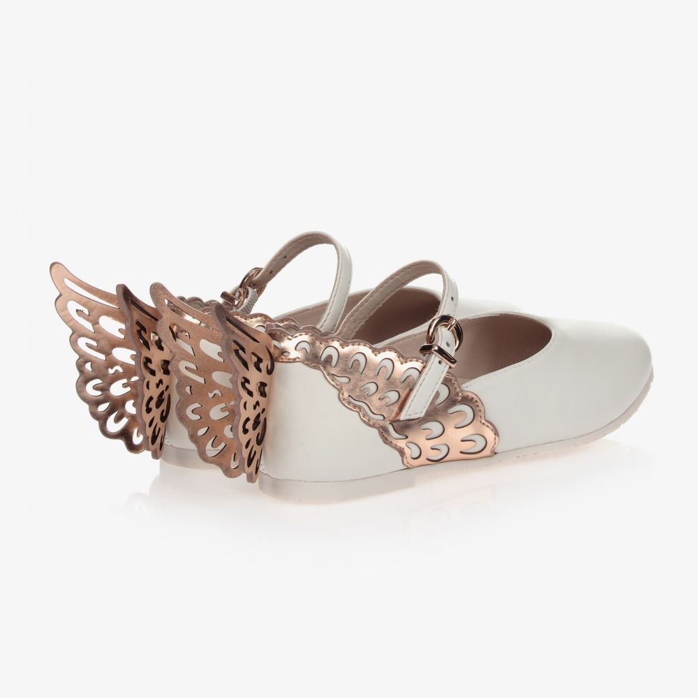 Sophia Webster Mini-Girls White Leather Shoes | Childrensalon