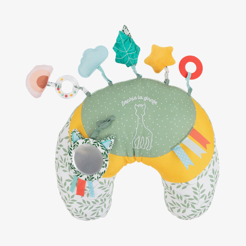 Sophie la Girafe-Green Reversible Activity Play Cushion (42cm) | Childrensalon