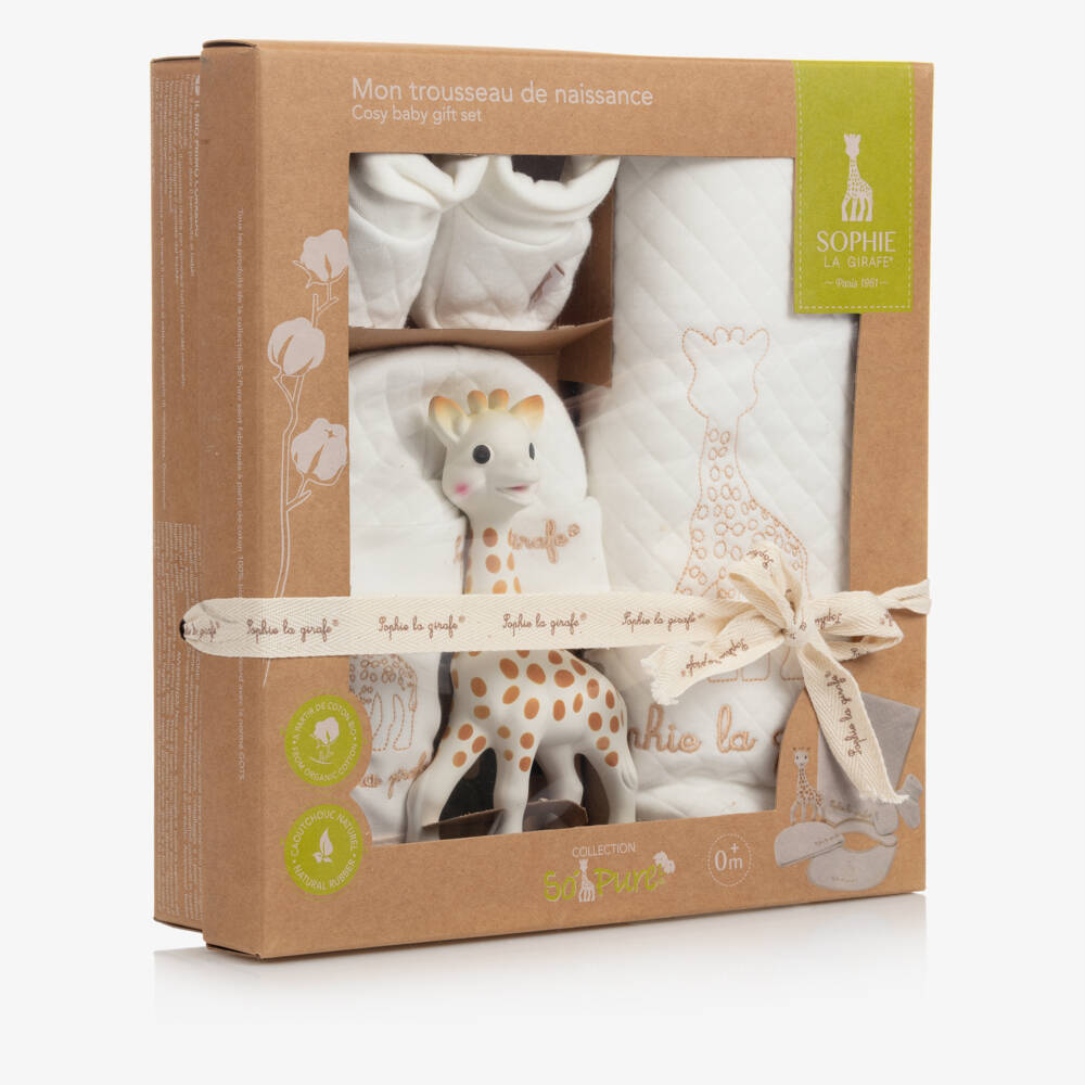 Sophie la Girafe-Ivory Organic Cotton Blanket Gift Set | Childrensalon