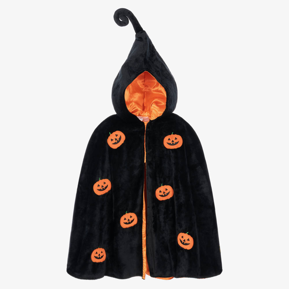 Souza-Black & Orange Pumpkin Dress-Up Cape | Childrensalon