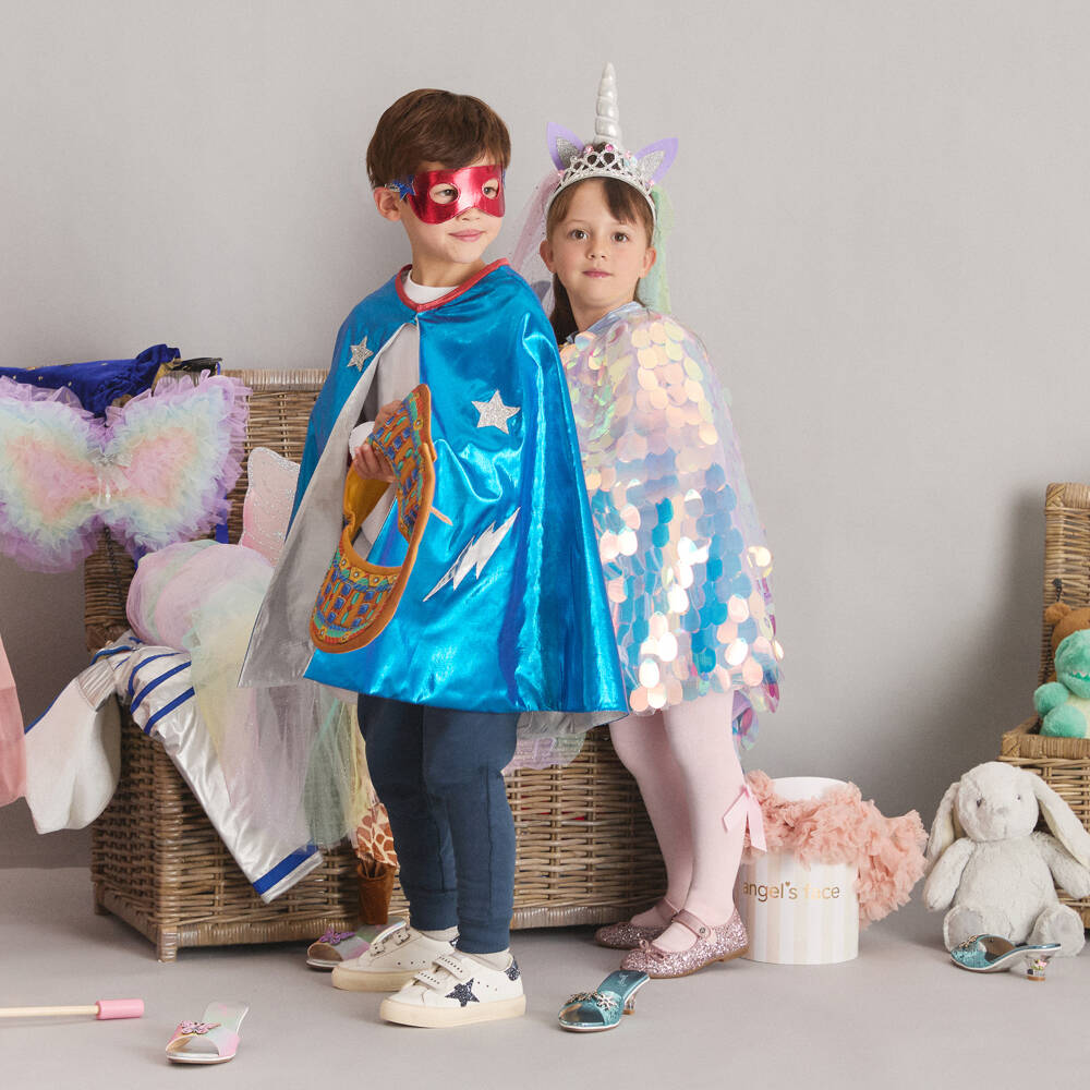 Souza-Blue Sequinned Cape Costume | Childrensalon