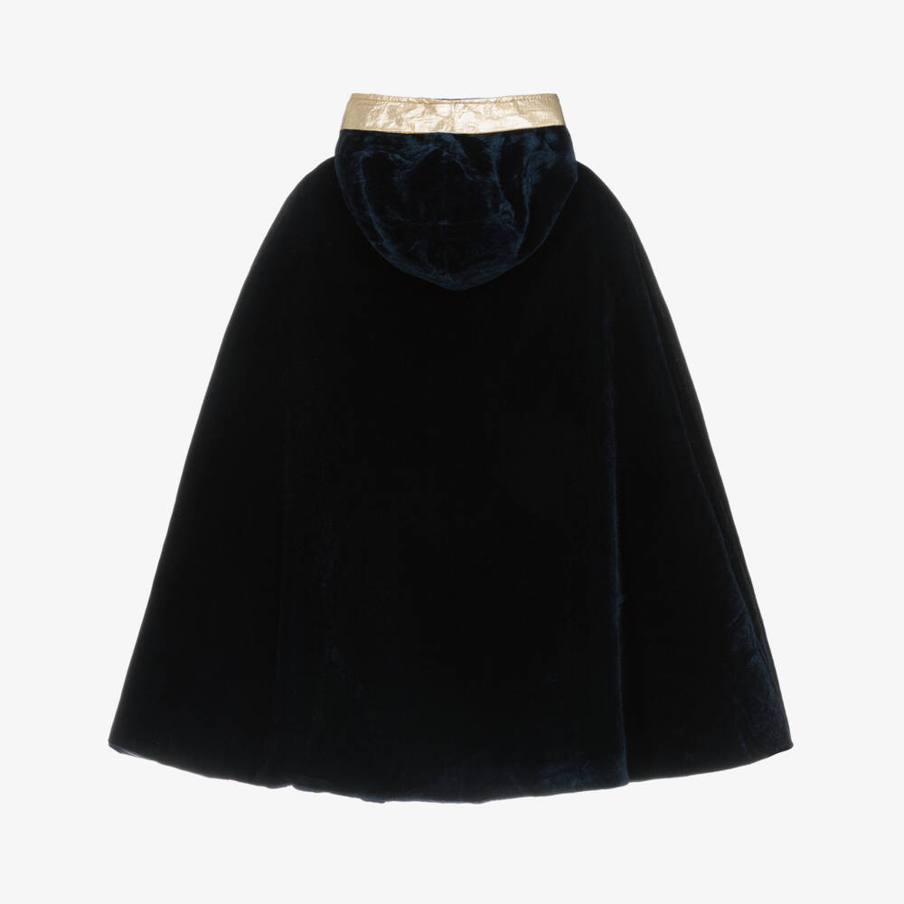 Souza-Blue Wilfred Cape in Velour | Childrensalon