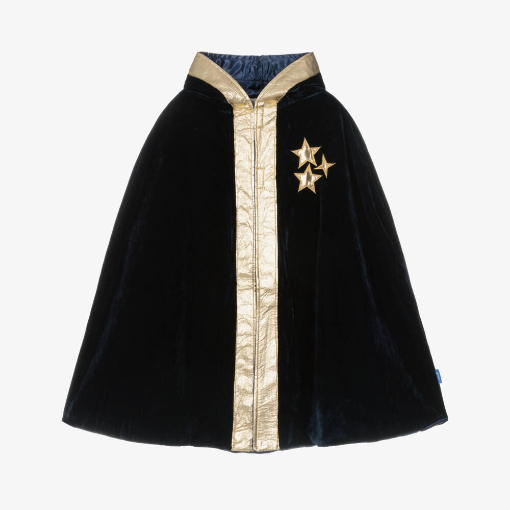 Souza-Blue Wilfred Cape in Velour  | Childrensalon