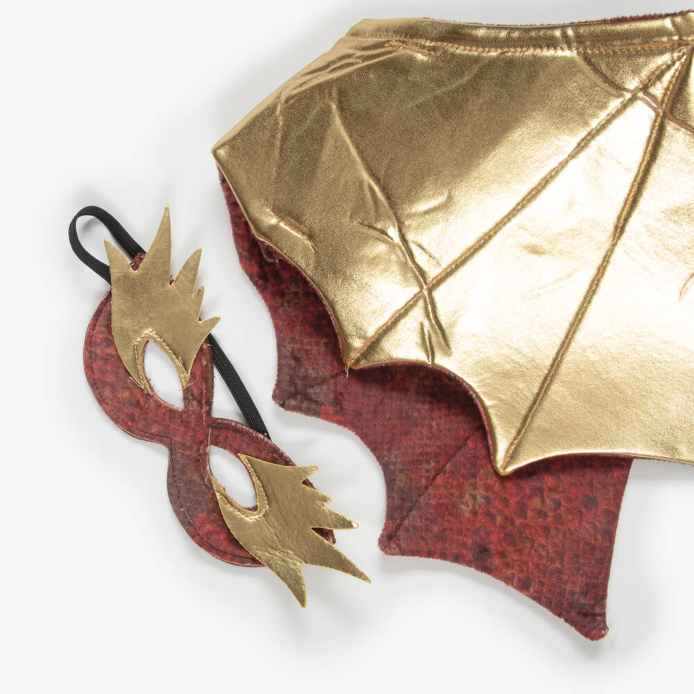 Souza-Boys Red & Gold Dragon Wing & Mask Costume | Childrensalon
