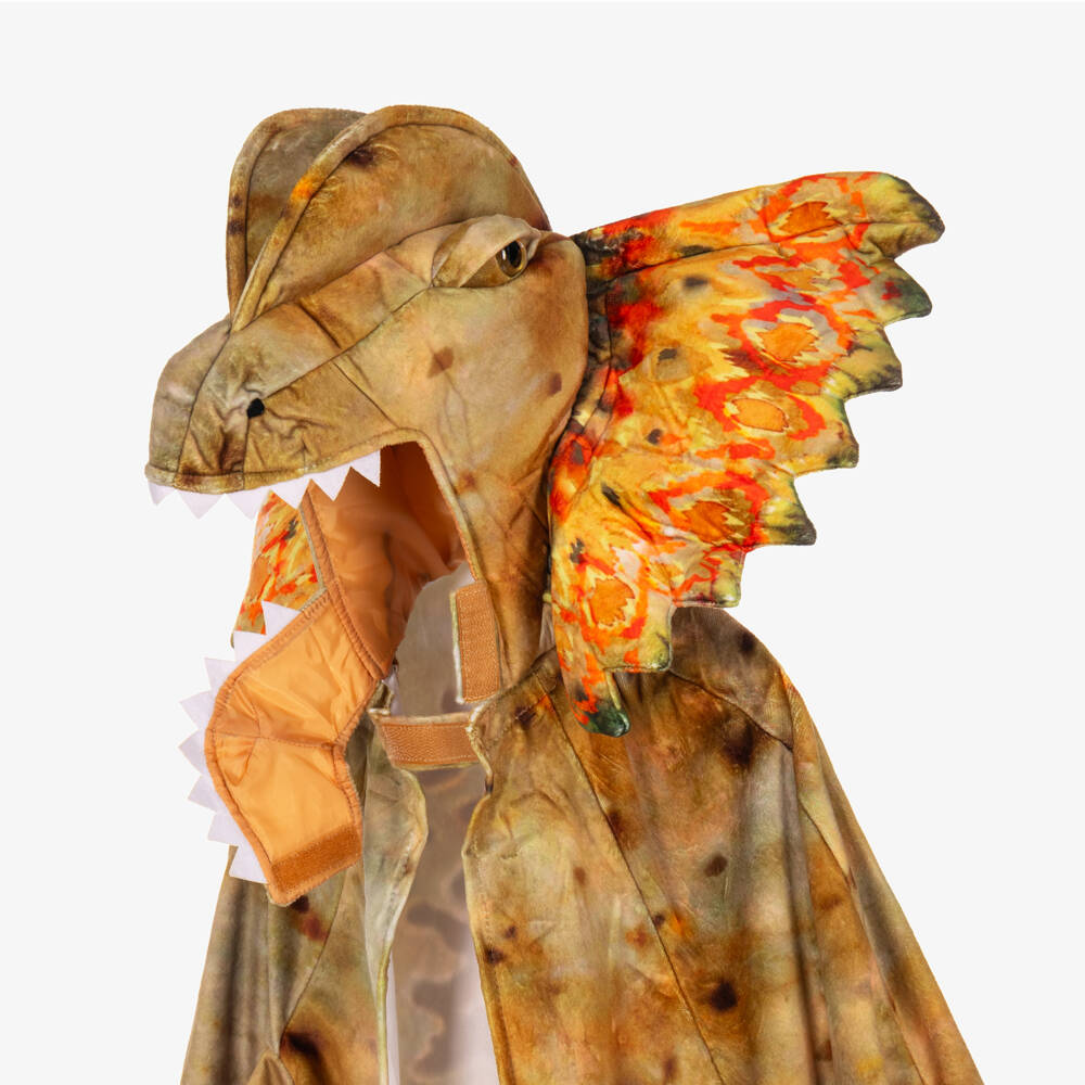 Souza-Brown & Green Dinosaur Costume Cape | Childrensalon