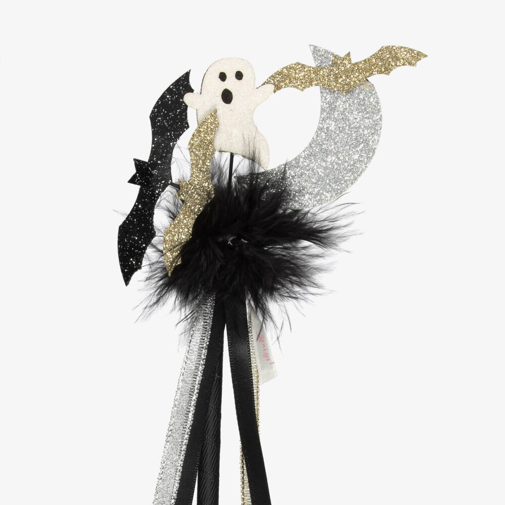 Souza-Girls Black Bat & Ghost Wand (36cm) | Childrensalon