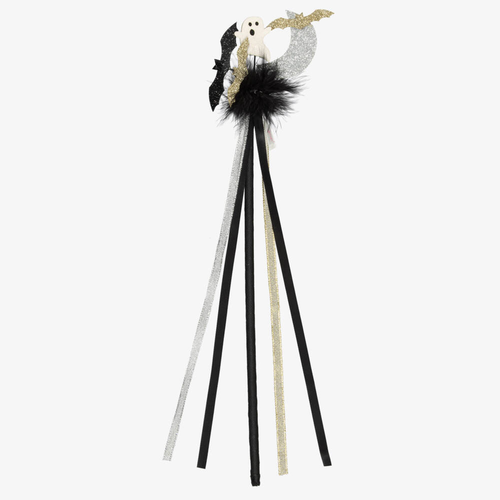 Souza-Girls Black Bat & Ghost Wand (36cm) | Childrensalon