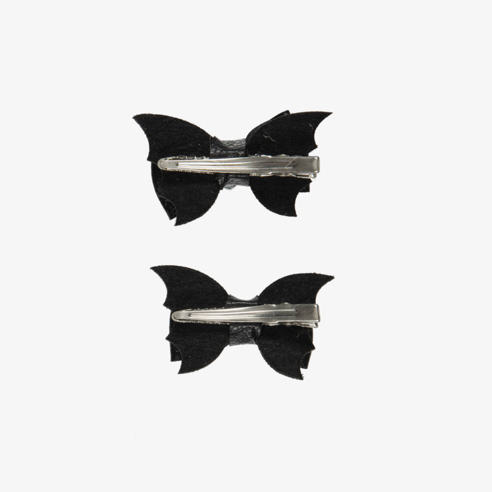 Souza-Girls Black Bow & Bat Hair Clips (2 Pack) | Childrensalon