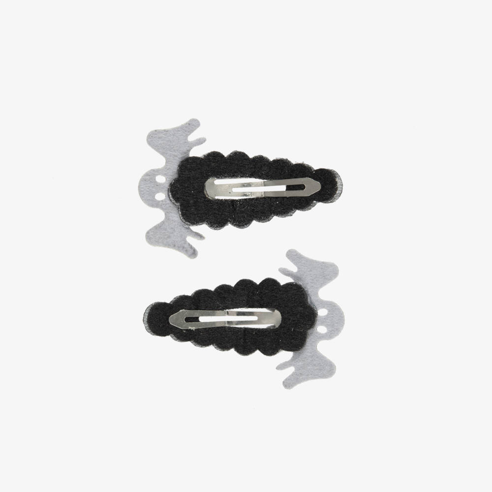 Souza-Girls Black Glitter Ghost Hair Clips (2 Pack) | Childrensalon
