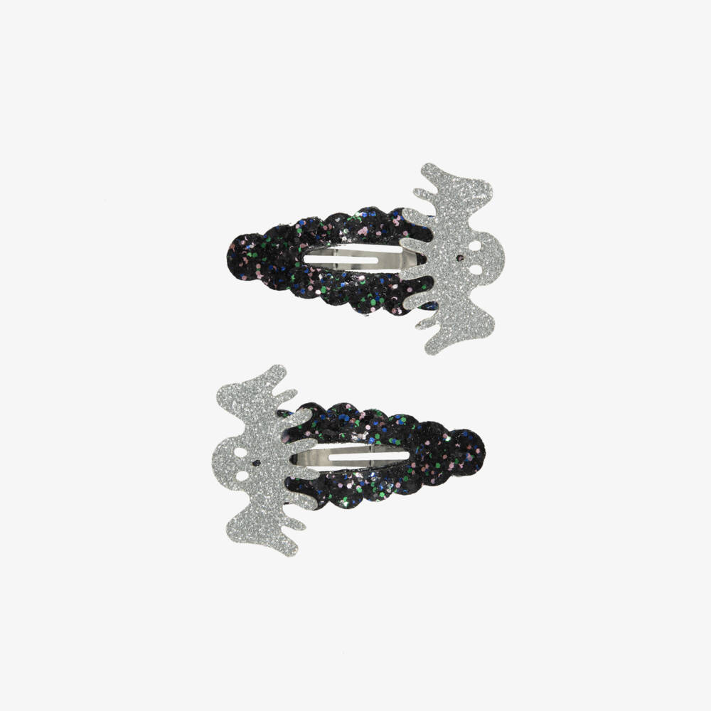 Souza-Girls Black Glitter Ghost Hair Clips (2 Pack) | Childrensalon