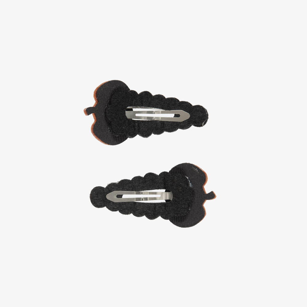 Souza-Girls Black & Orange Pumpkin Hair Clips (2 Pack) | Childrensalon