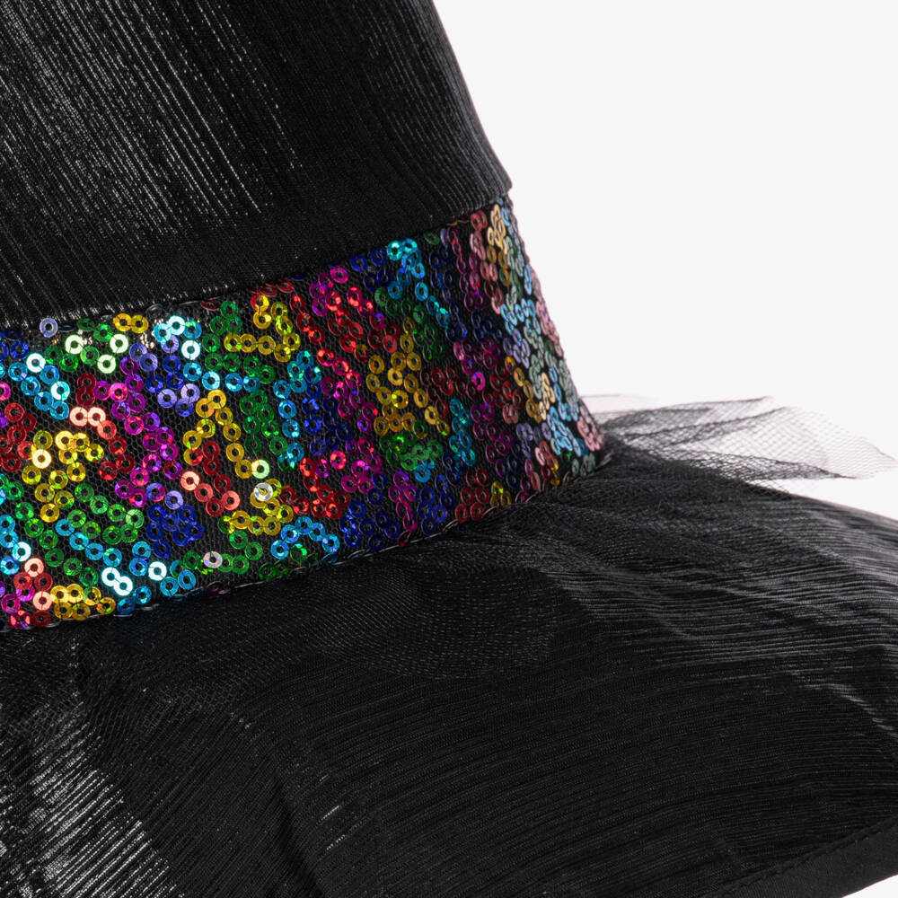 Souza-Girls Black Witch Costume Hat with Sequins | Childrensalon