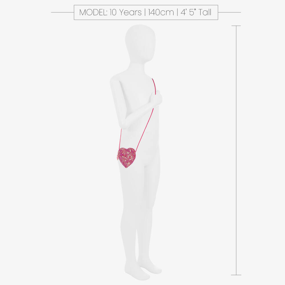 Souza-محفظة ستايل قلب مزينة بترتر لون زهري (11سم) | Childrensalon