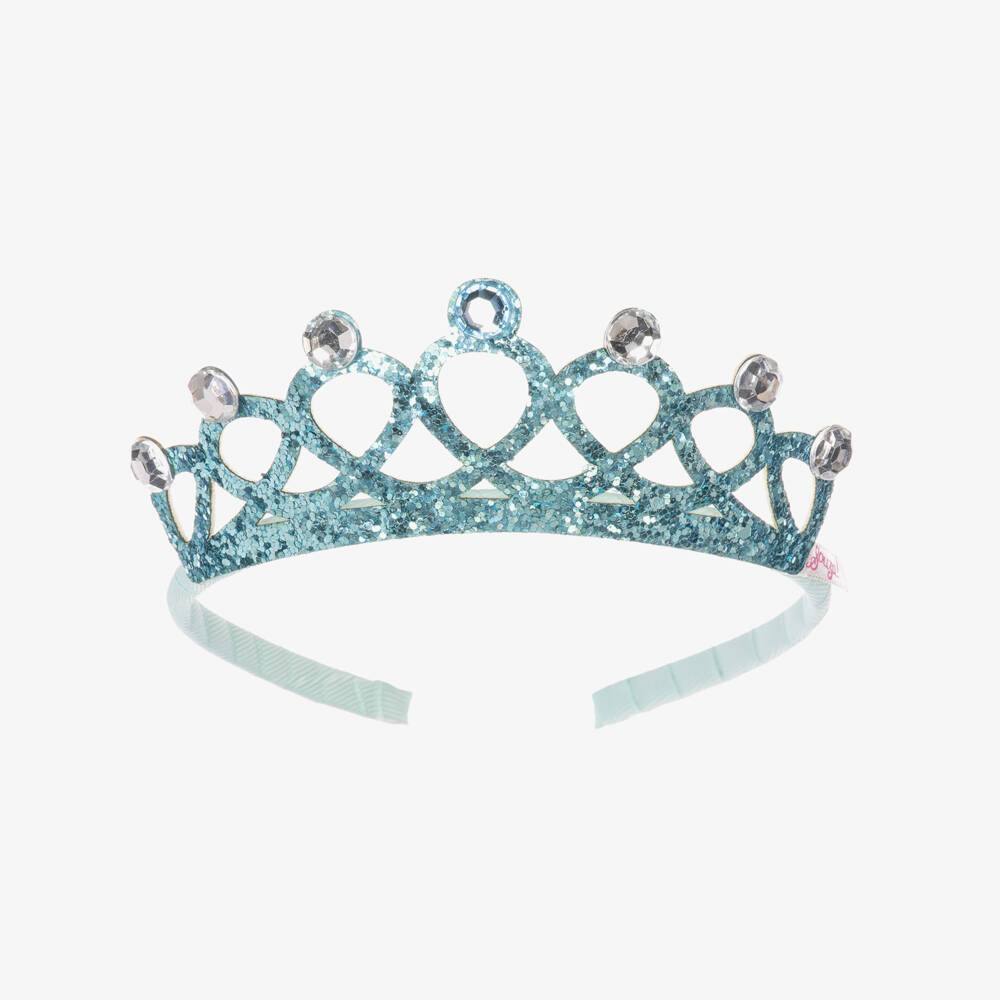 Souza-Girls Glittery Blue Jewelled Crown Hairband | Childrensalon