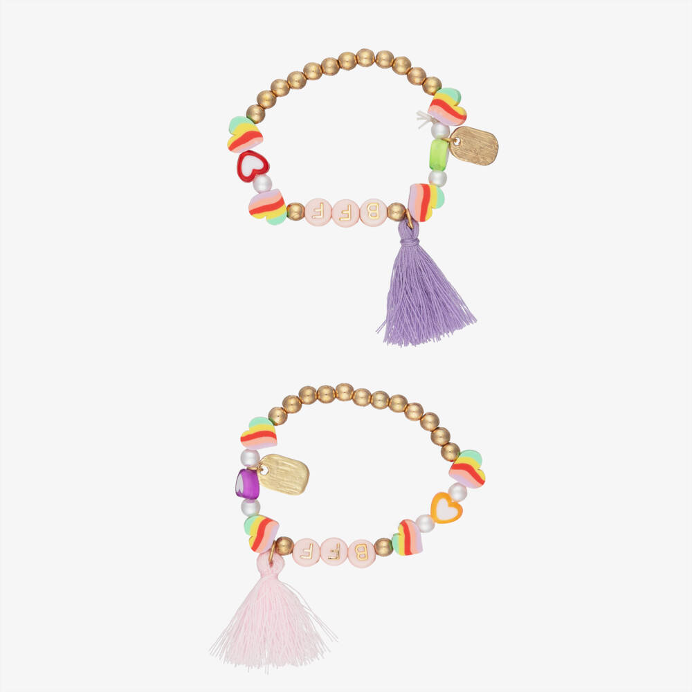 Souza-Girls Gold Bead Best Friends Braclets (2 Pack) | Childrensalon