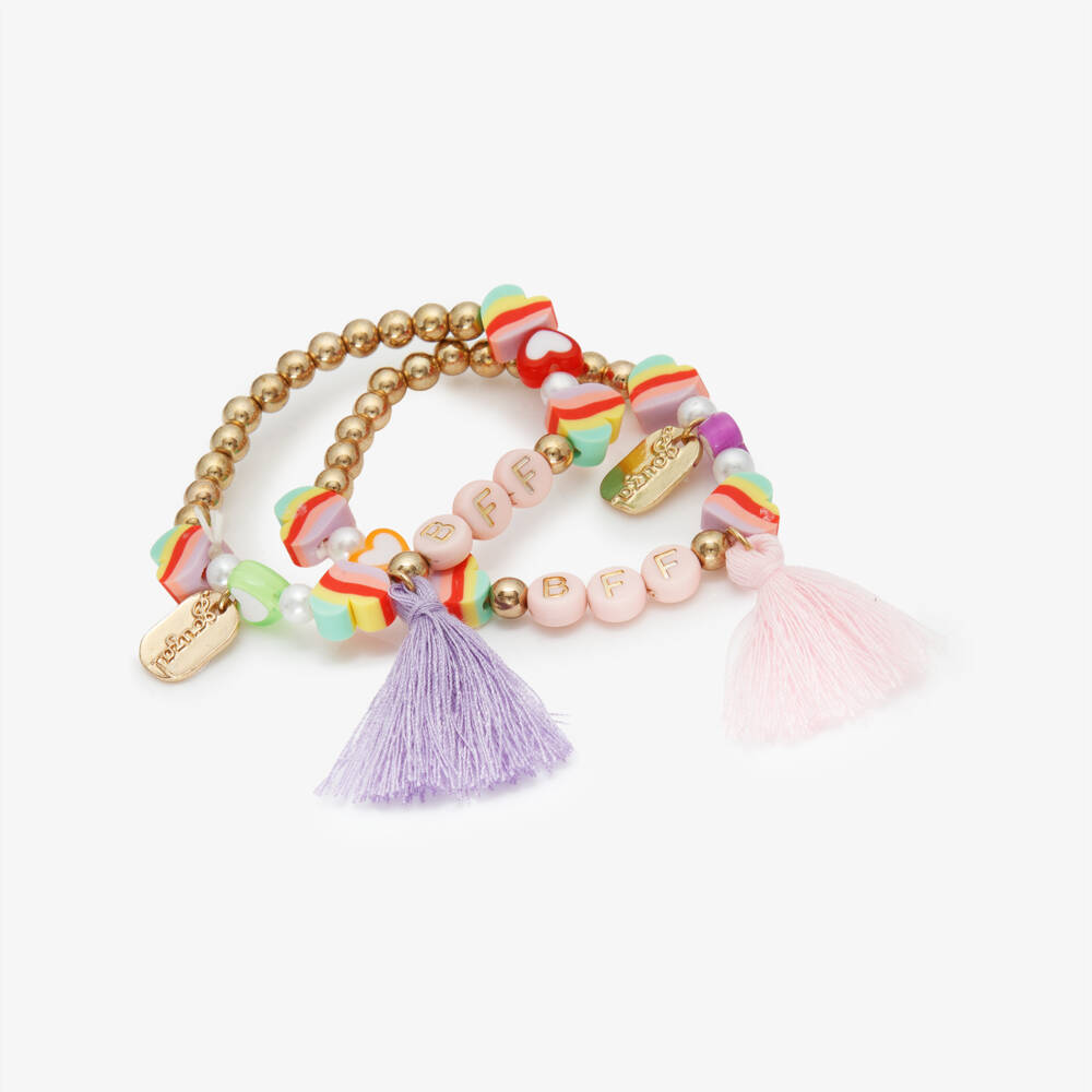 Souza-Girls Gold Bead Best Friends Braclets (2 Pack) | Childrensalon