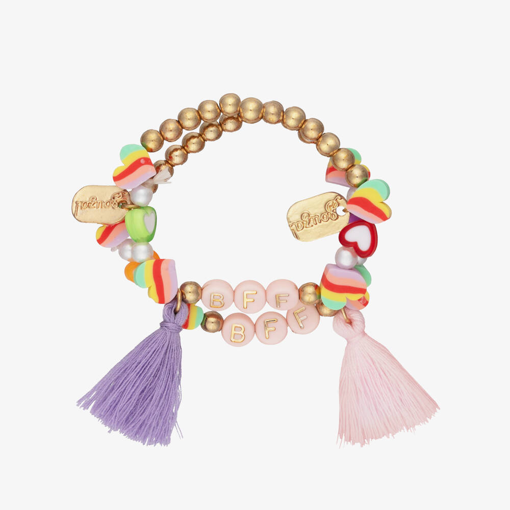 Souza-Girls Gold Bead Best Friends Braclets (2 Pack) | Childrensalon