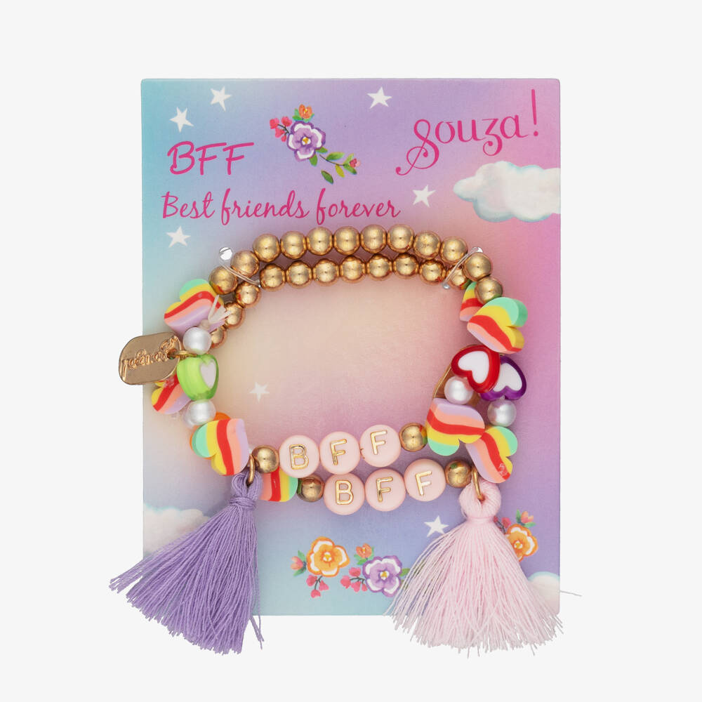 Souza-Girls Gold Bead Best Friends Braclets (2 Pack) | Childrensalon