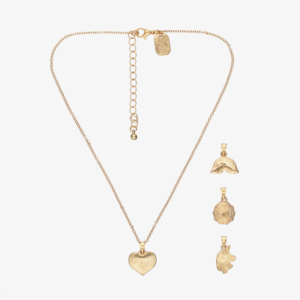 Souza-Girls Gold Chain Necklace with Interchangable Pendants (41cm) | Childrensalon